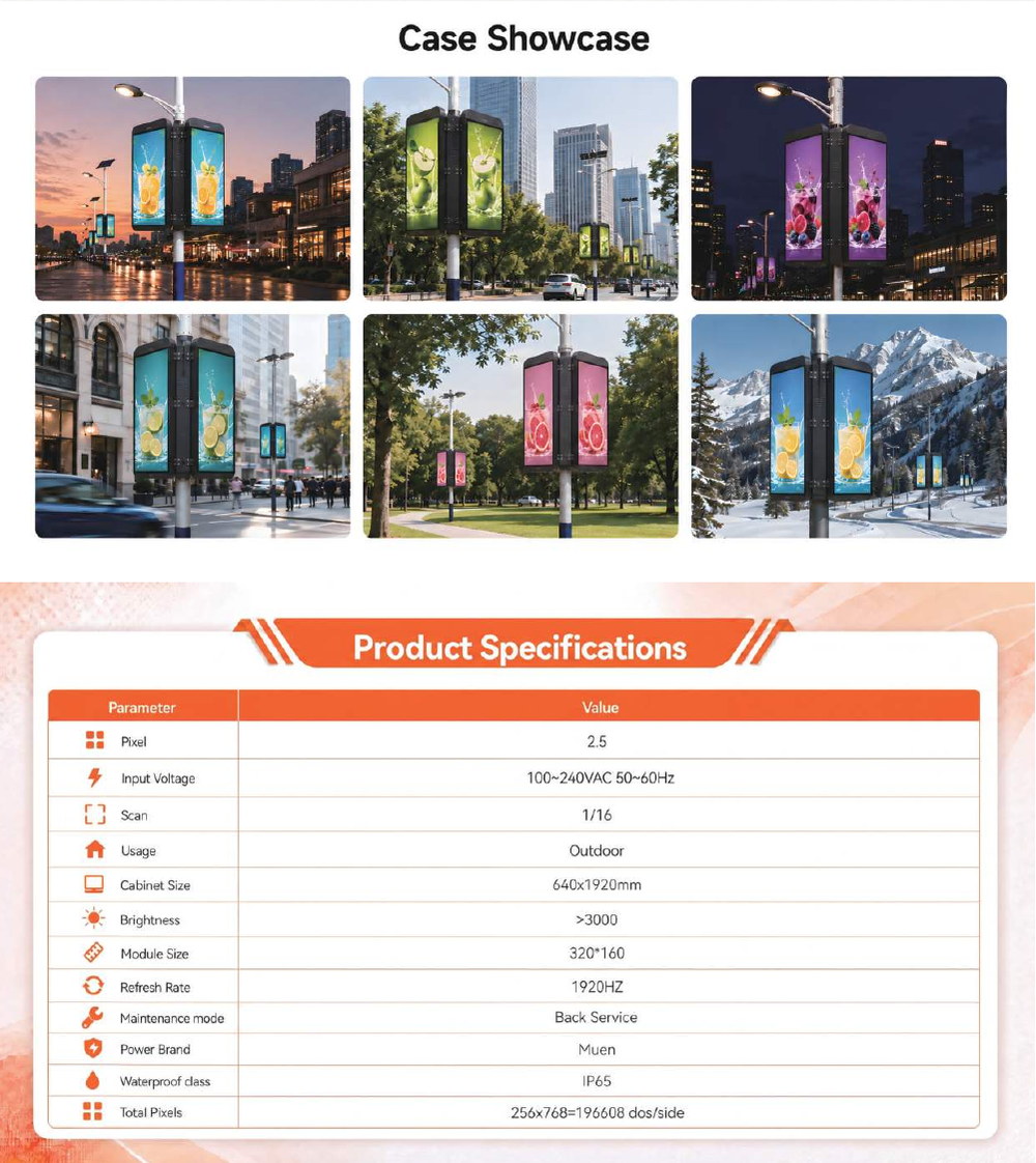 DGB2.5-Double-ALU outdoor LED pole screen specification sheet 5