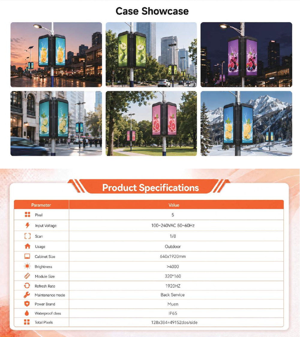 DGB5-Double-IRON outdoor LED pole screen specification sheet 5