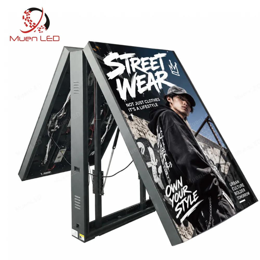 O-AF-1024x1152x310mm outdoor double sided front flip LED light box cabinet