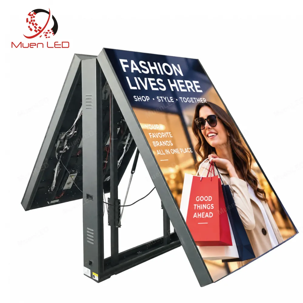 O-AF-1280x1152x310mm outdoor double sided front flip LED light box cabinet