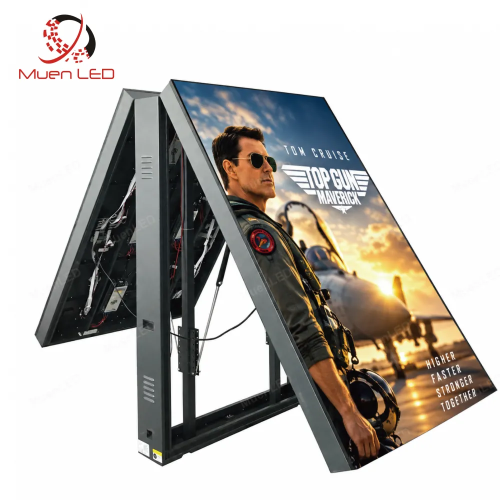 O-AF-1344x1536x310 P6 outdoor double sided front flip LED light box cabinet