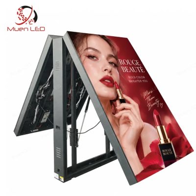 1600x800x310mm Outdoor Double-Sided Front Flip LED Light Box Cabinet IP65 Waterproof