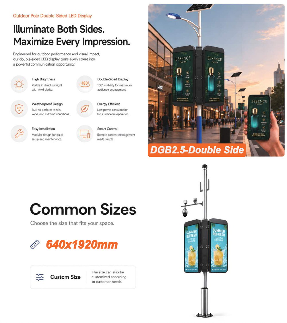 DGB2.5-Double-IRON outdoor LED pole screen specification sheet 1