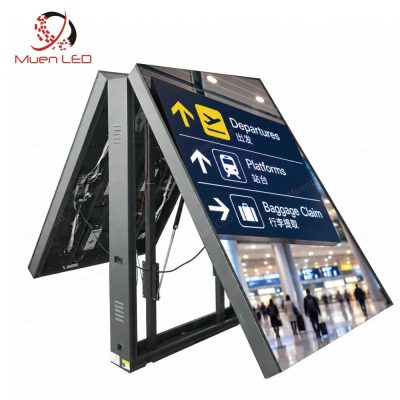 1920x960x310mm Outdoor Double-Sided Front Flip LED Light Box Cabinet IP65 Waterproof