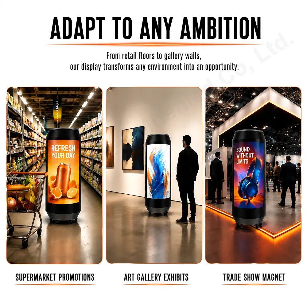 YLG2-D713xH1750mm Indoor LED Can Screen 713x1750mm P2 Soda Can Display 3840Hz detail 5
