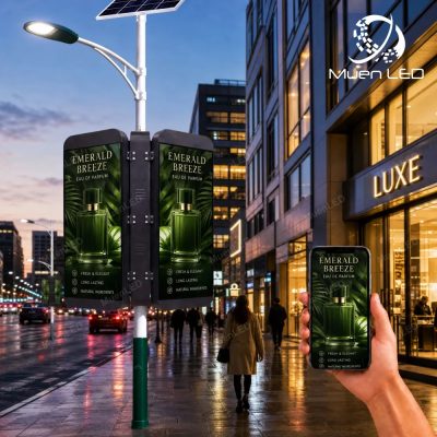 DGB2.5 Double-Sided Outdoor LED Pole Screen 640x1920mm P2.5 1920Hz IP65 Aluminum Cabinet