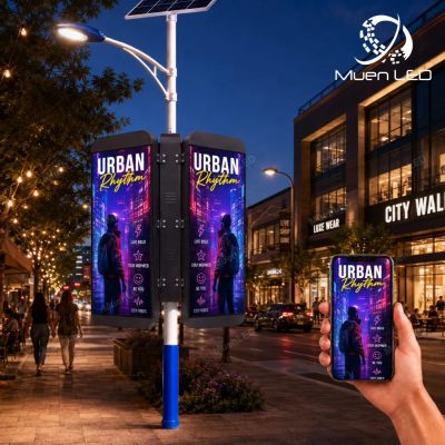 DGA2.5 Double-Sided Outdoor LED Pole Screen 960x1920mm P2.5 1920Hz IP65 Aluminum Cabinet