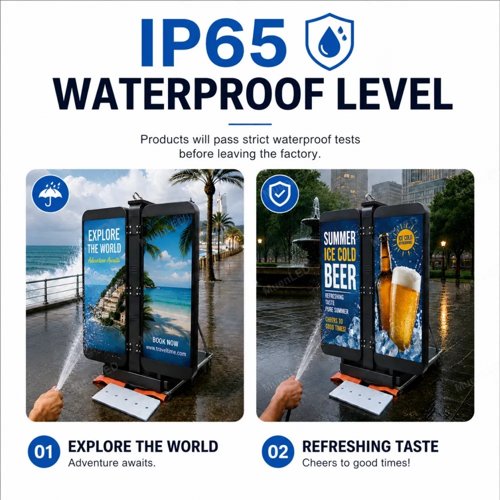 DGA4 Double-Sided Outdoor LED Pole Screen 960x1920mm P4 1920Hz IP65 Aluminum Cabinet detail 3