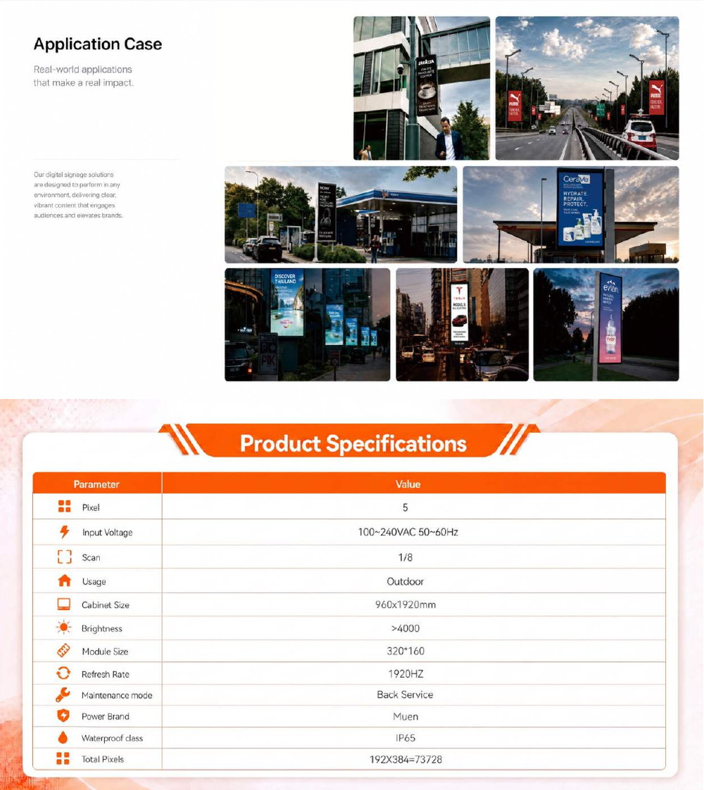 DGA4-OneSide-ALU outdoor LED pole screen specification sheet 6