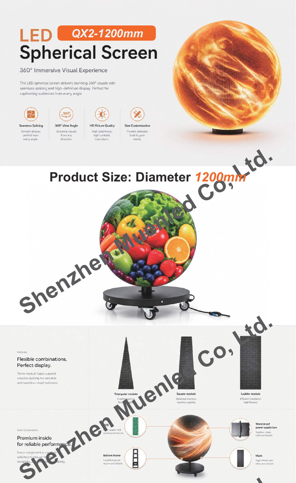 QX2-1200mm LED display specification sheet 1