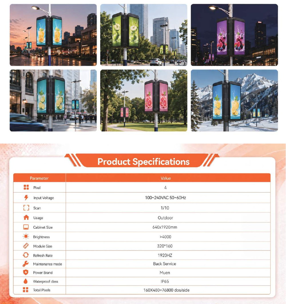 DGB4-Double-ALU outdoor LED pole screen specification sheet 5
