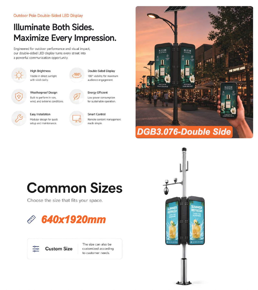 DGB3.076-Double-IRON outdoor LED pole screen specification sheet 1