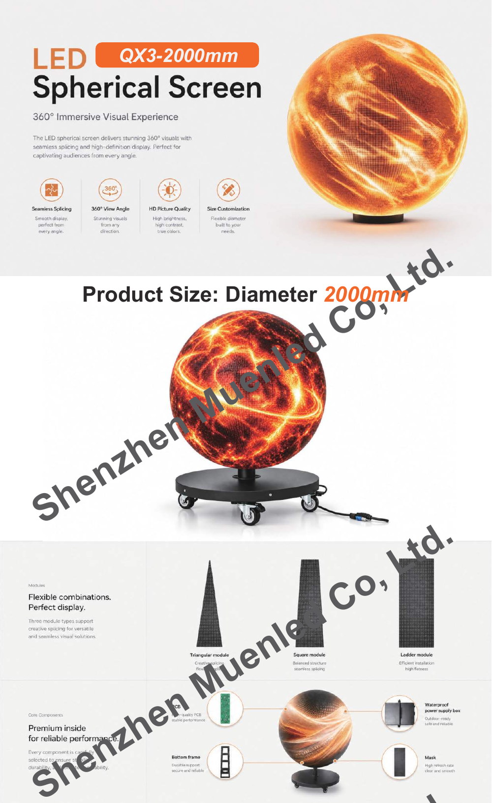 QX3-2000mm LED display specification sheet 1