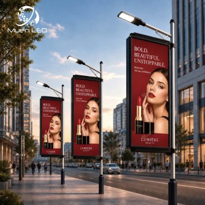 DGB2.5 Single-Sided Outdoor LED Pole Screen 640x1920mm P2.5 1920Hz IP65 Iron Cabinet