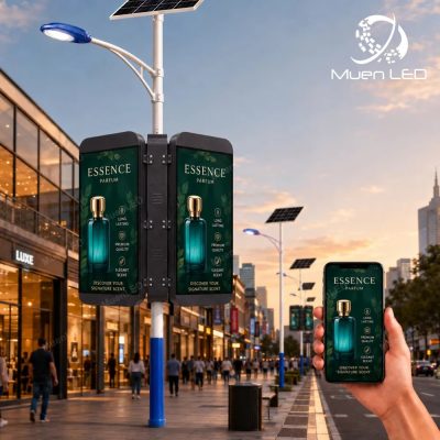 DGB2.5 Double-Sided Outdoor LED Pole Screen 640x1920mm P2.5 1920Hz IP65 Iron Cabinet
