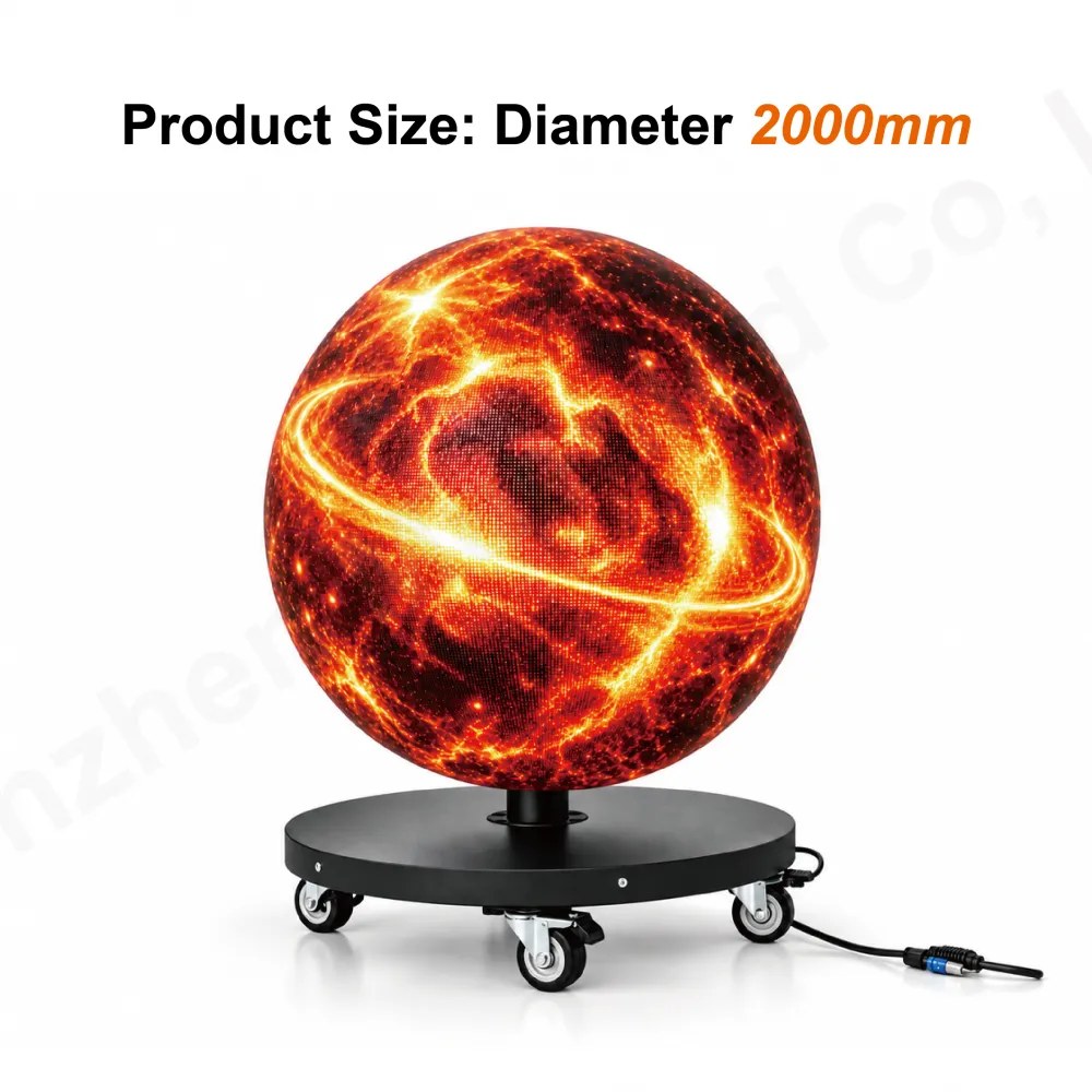 QX3-2000mm Indoor LED Spherical Screen 2000mm Diameter P3 3840Hz Full Sphere detail 2