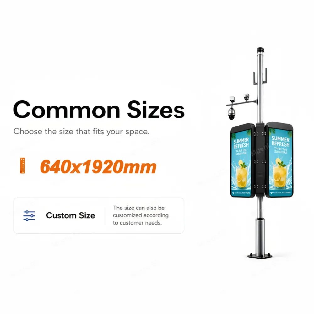 DGB5 Double-Sided Outdoor LED Pole Screen 640x1920mm P5 1920Hz IP65 Iron Cabinet detail 2